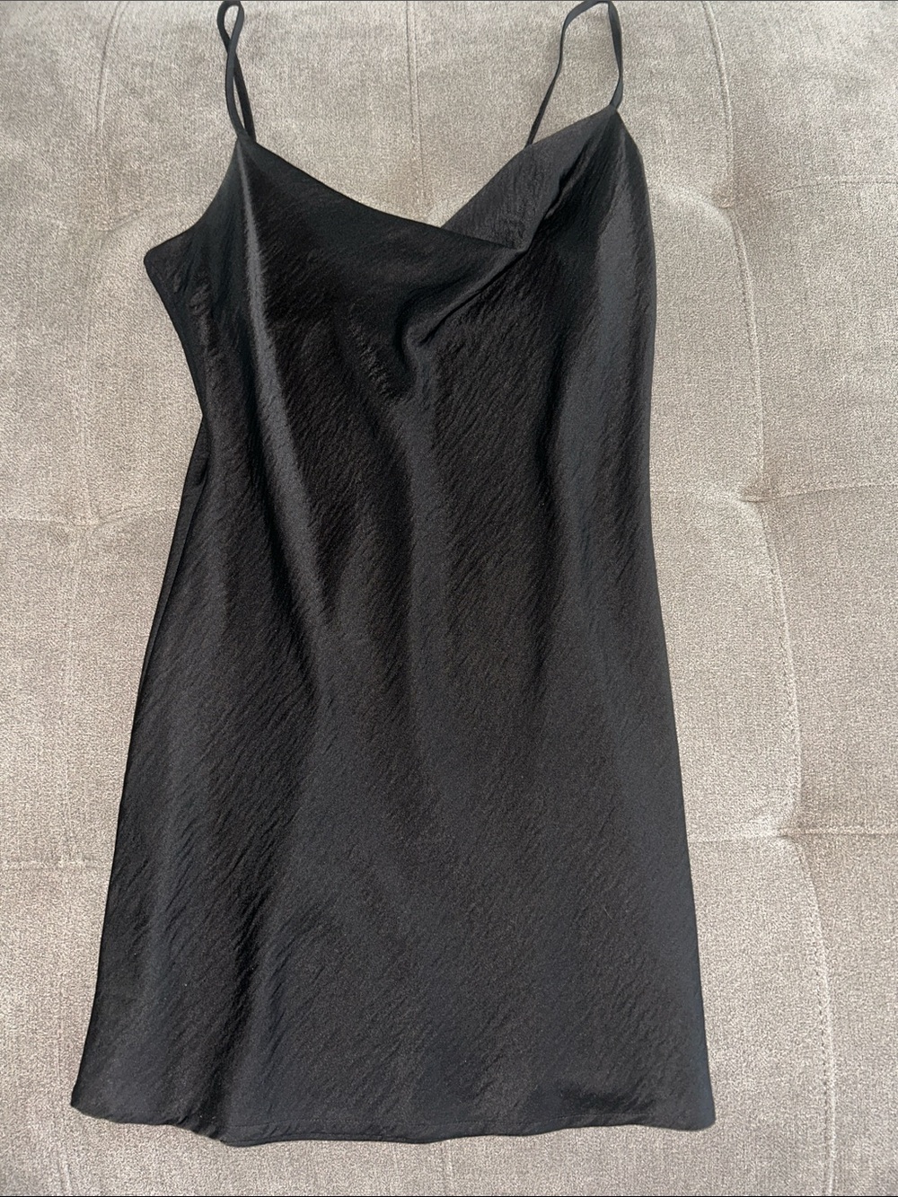 Black Slip Dress with Spaghetti Straps